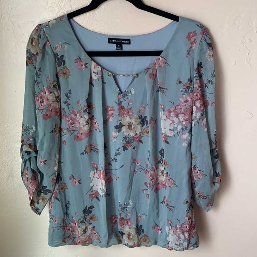 Office casual lightweight floral blouse